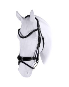 Trenshoofdstel PassierBlu Spirit met Big Premium Graphite Crystals frontriem, anatomische neusriem en gummiteugels