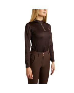 Shirt Montar Briella Long Sleeve Polo Rosegold Crystals