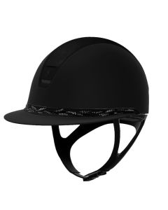 Rijhelm Samshield 2.0 Miss Shield Shadowmatt met Premium Alcantara top met Flower Swarovski frontal band met Matte trim en blazon