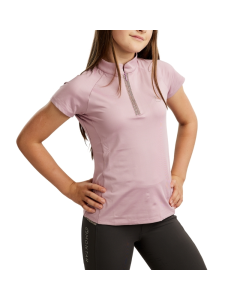 Shirt Montar MoLila Junior Champagne Crystal Tape Short Sleeve Polo with Champagne Crystals PL4620