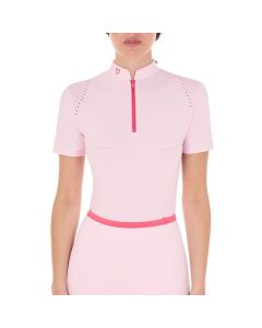 Shirt Equestro Slim Fit Training Polo with Perforated Inserts and Contrasting Details SS25