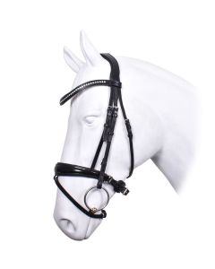 Trenshoofdstel Passier Blu Spirit met Big Premium Crystals frontriem, anatomische neusriem en webband teugels
