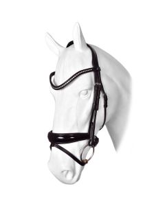 Trenshoofdstel Passierblue Spirit met anatomische aansnoer neusriem met gummi teugel