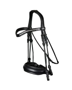 Stang en trens hoofdstel Dyon Crank Flash Rond met onderbroken frontriem