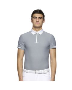Wedstrijdshirt Cavalleria Toscana BI-Color Tie Holder S/S Zip