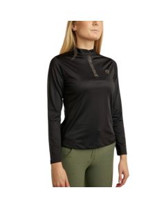 Shirt Montar Briella Long Sleeve Polo Rosegold Crystals