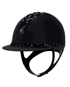 Rijhelm Samshield 2.0 Miss Shield Shadowmatt met Crystal Leaf Top en Frontalband en Zwarte Chrome Trim en Schildje