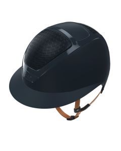 Rijhelm Kask Starlady Prestige Met Chrome Frame en Logo Met Light Brown kinbandje
