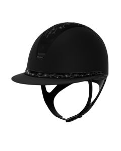 Rijhelm Samshield Miss Shield 2.0 Shadow Matt met Cherry Blossom top en frontalband en matte 5SW trim en blazon