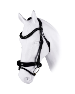 Trenshoofdstel DR Trend Patent, Black frontriem, Gummi teugel