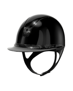 Rijhelm Samshield 2.0 Miss Shield Glossy met Crystal Intarsia frontal band, Crystal Fabric blazon en matte trim