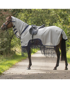 Vliegenuitrijdeken met franjes