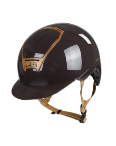 Rijhelm LAS Standard Visor Opera Glossy met Wood Frame met Beige kinband