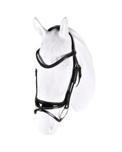 Trenshoofdstel Passier Atlas met Jukbeenvrijheid neusriem, Graphite frontriem en gummi teugels