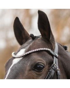 Frontriem Passier Waved Extra-large Premium - Clear crystals - gespleten kopstuk