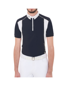 Wedstrijdshirt Equestro Men Polo Slim Fit Technical Fabric met piping ETM00091