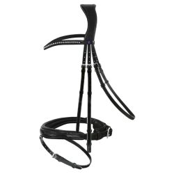Trenshoofdstel PassierBlu Spirit met Big Premium Clear Crystal Crystals frontriem, anatomische neusriem en webbandteugels