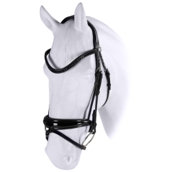 Trenshoofdstel PassierBlu Spirit met Big Premium Graphite Crystals frontriem, anatomische neusriem en gummiteugels