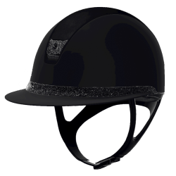 Rijhelm Samshield Miss Shield Shadowmatt met Premium Alcantara top, met Crystal Fabric frontal band en blazon