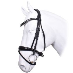 Trenshoofdstel Passier Blu Spirit met Big Premium Crystals frontriem, anatomische neusriem en webband teugels