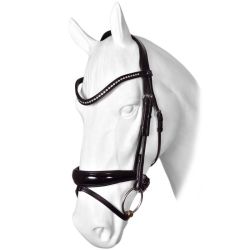Trenshoofdstel Passierblue Spirit met anatomische aansnoer neusriem met gummi teugel