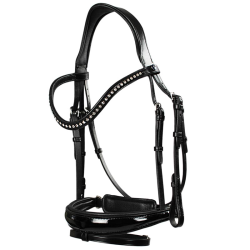 Trenshoofdstel PassierBlu Spirit met Premium Clear Crystal Crystals frontriem, anatomische neusriem en gummiteugels