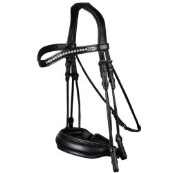 Stang en trens hoofdstel Dyon Crank Flash Rond met onderbroken frontriem