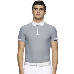 Wedstrijdshirt Cavalleria Toscana BI-Color Tie Holder S/S Zip
