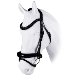 Trenshoofdstel DR Trend Patent, Black frontriem, Gummi teugel