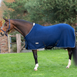 Zweetdeken DR Trend Fleece met borstflap, met sierkoord, met singels