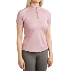 Shirt Montar MoLila Champagne Crystal Tape Short Sleeve Polo with Champagne Crystals PL2620