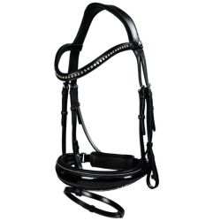 Trenshoofdstel PassierBlu Spirit met Big Premium Crystals, anatomische neusriem met Strass en teugels