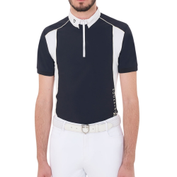 Wedstrijdshirt Equestro Men Polo Slim Fit Technical Fabric met piping ETM00091